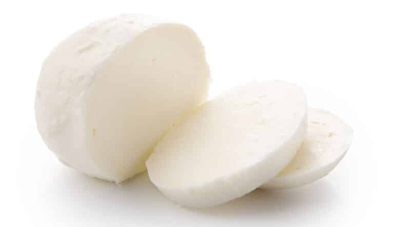  A slice of mozzarella cheese